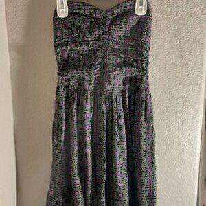 Xhilaration Medium Strapless Midi Dress with Geometric Patterning